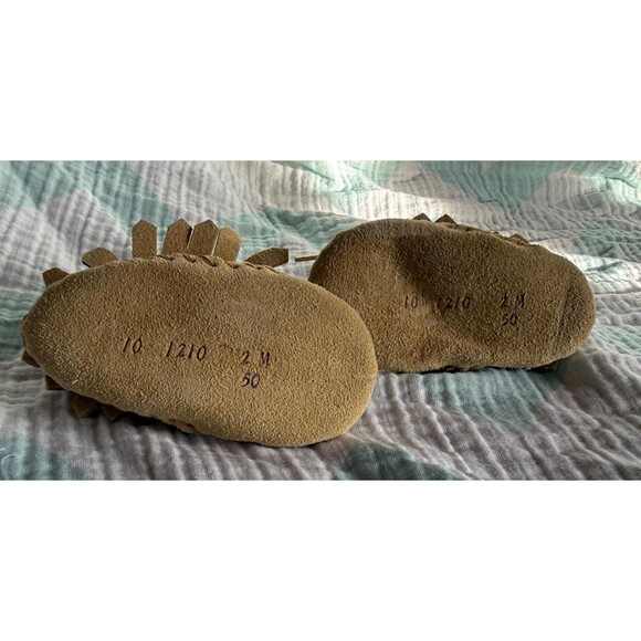 Vintage Suede Baby Moccasins — Fringe-Forward & Full of Story (Unbranded) - Picture 4 of 9